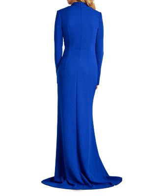 Markum Long-Sleeve Flounce Gown