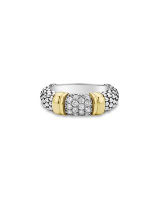 Two Tone Signature Caviar Diamond Ring, 0.266 tcw