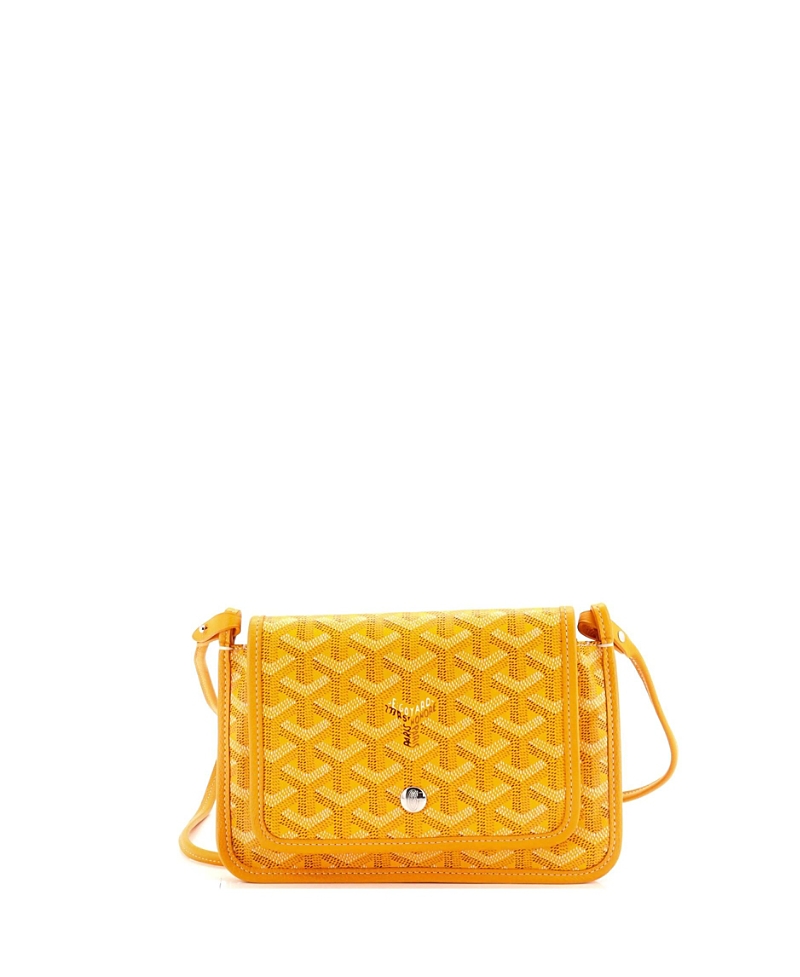 Pre-owned Pre-owned Goyard Goyard Plumet Clutch Wallet Coated Canvas In Yellow