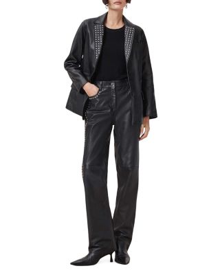 Corinna Leather Studded Blazer
