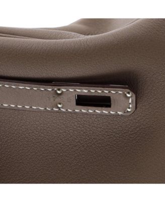 Pre-Owned HERMES Kelly 25 Handbag Grey Swift with Palladium Hardware