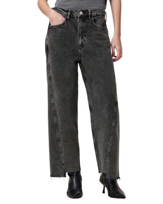ALLSAINTS - Fox High Rise Crop Wide Leg Jeans in Washed Black