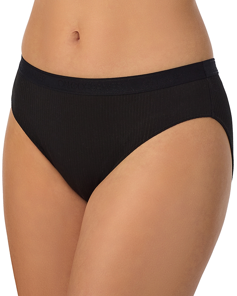 On Gossamer Cabana Cotton Rib Bikini In Black