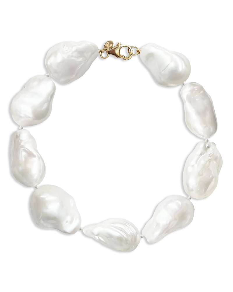 Bloomingdale's Fine Collection 14k Yellow Gold Baroque Pearl Bracelet - Exclusive In Pearl