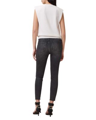 Miller Push Up High Rise Skinny Ankle Jeans in Washed Black