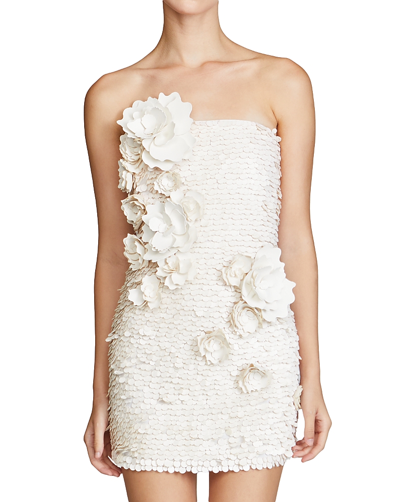 HALSTON FARREN PAILETTE MINI DRESS