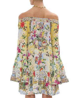 Floral Print A Line Silk Mini Dress