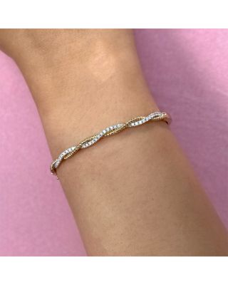 14K Gold Kate Diamond Entwined Bangle Bracelet