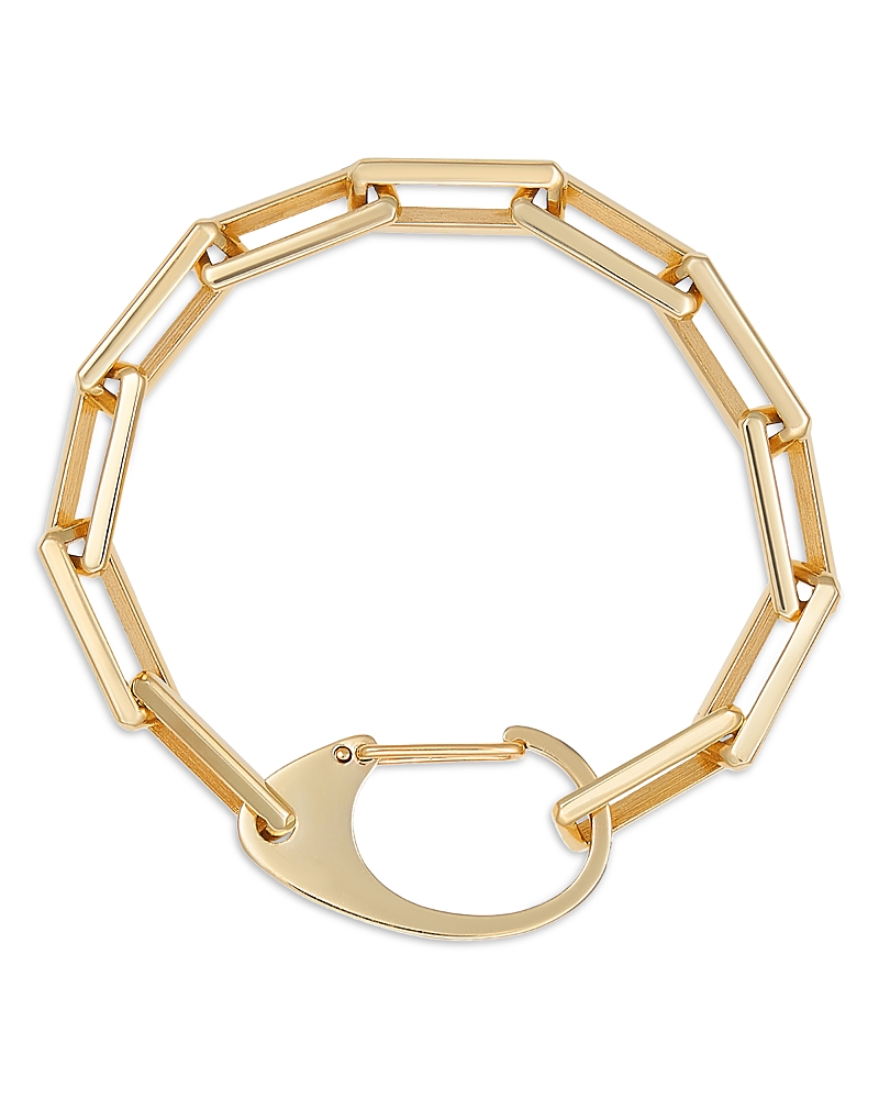 Luis Morais 14k Yellow Gold Eye Of The Idol Large Clasp Link Bracelet In Gold