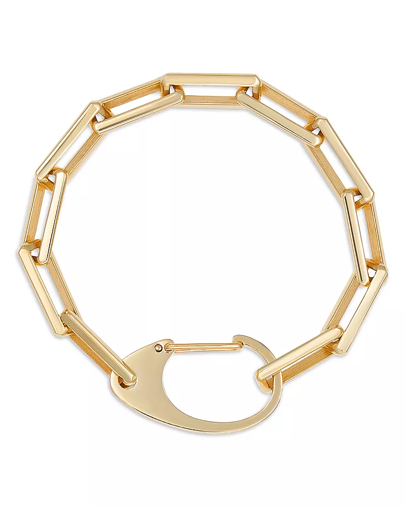 Luis Morais Men's 14K Yellow Gold Eye of the Idol Large Clasp Link Bracelet