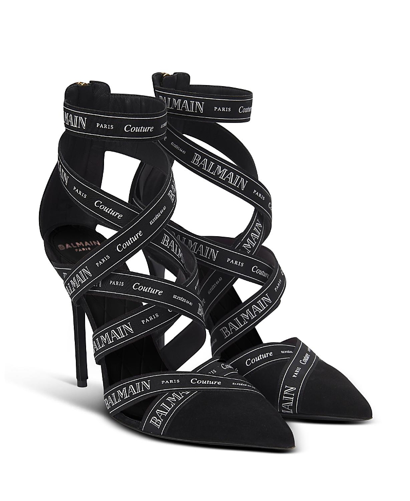 Balmain Couture 95 Ribbon Pumps In Black