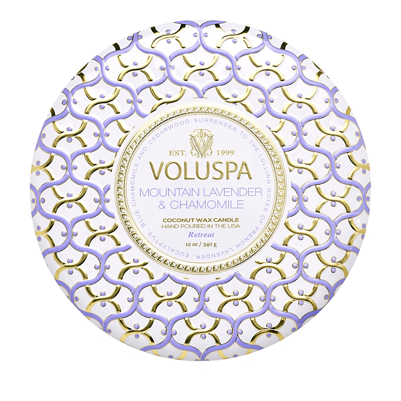 Voluspa Mountain Lavender & Chamomile 3-wick Tin Candle