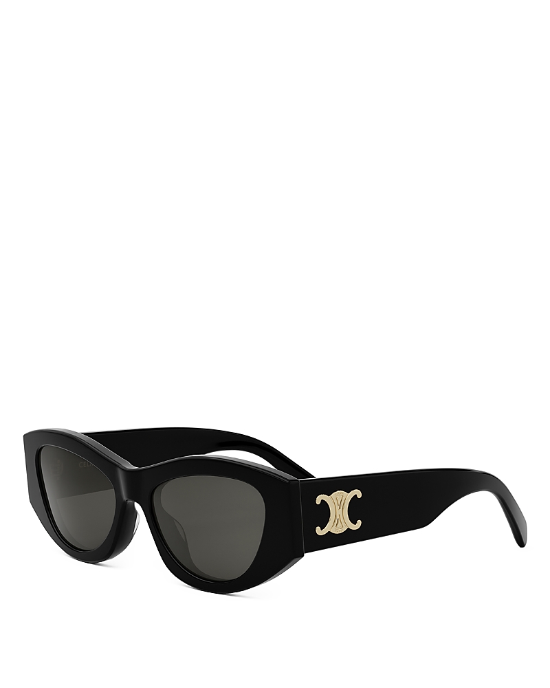 Celine Womens Black Cl40308u Triomphe Irregular-frame Acetate Sunglasses In Black/smoke