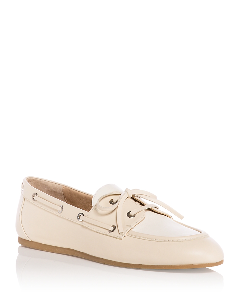 Stuart Weitzman Tinsley Boat Shoes Butterfly In Linen/cream