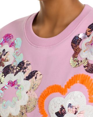 Floral Sequined Sweatshirt