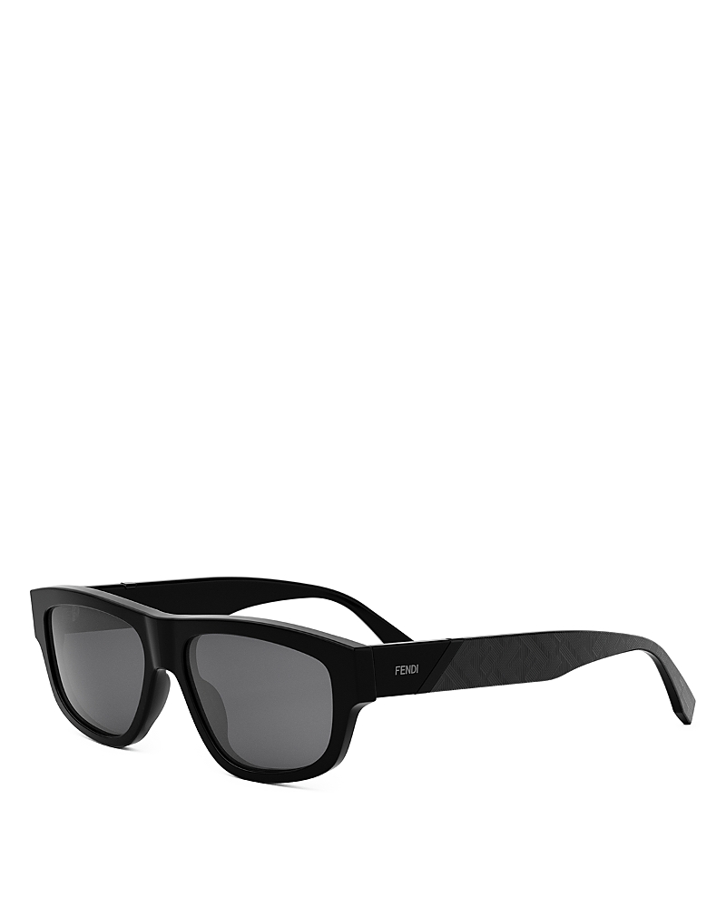 Fendi Diagonal Geometric Sunglasses, 56mm In Black/smoke