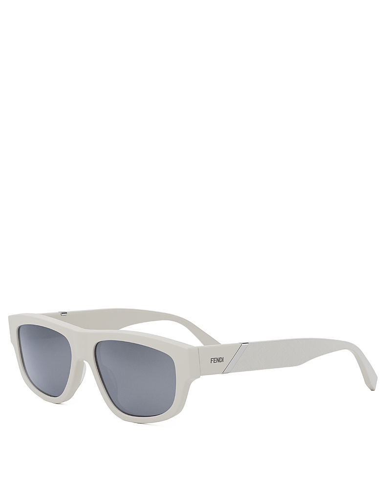 Fendi Diagonal Geometric Sunglasses, 56mm In White/smoke