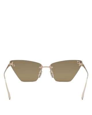 Metal First Crystal Cat Eye Sunglasses, 57mm