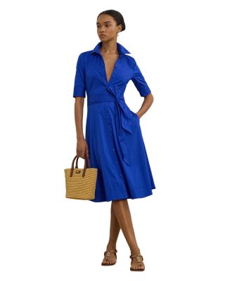 Cotton Blend Shirt Dress