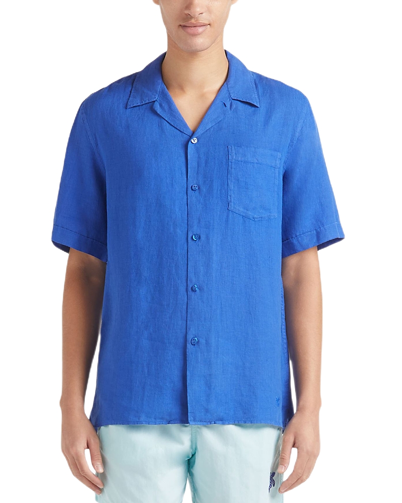 Vilebrequin Short Sleeved Solid Linen Shirt