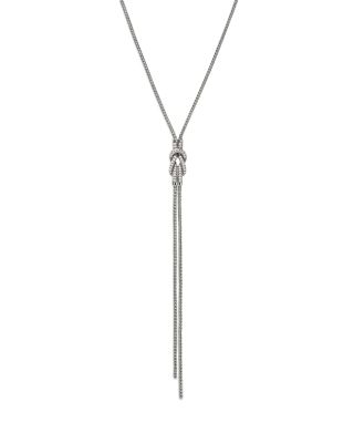 JOHN HARDY - Sterling Silver Love Knot Diamond Lariat Necklace, 18-20"