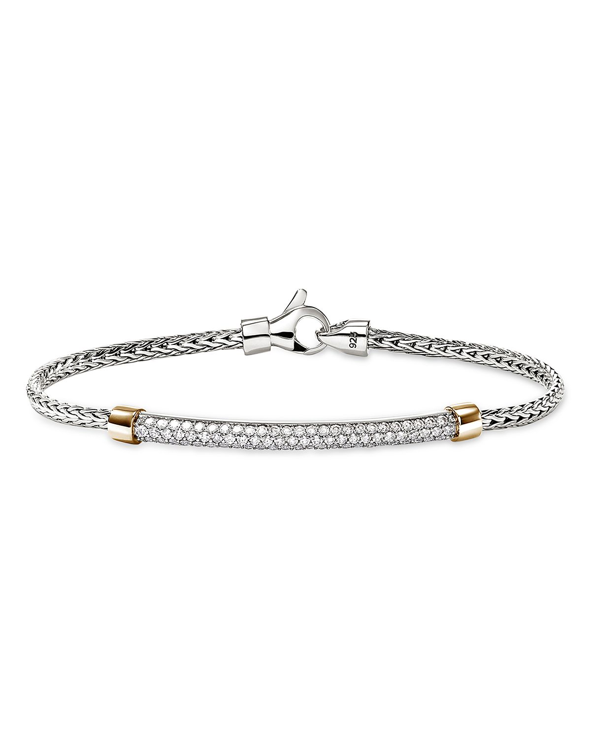 John Hardy 14K Yellow Gold & Sterling Silver Jh Essentials Diamond Pave Chain Bracelet