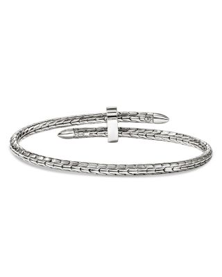 Sterling Silver Spear Diamond Pav&eacute; Flex Bypass Cuff Bracelet