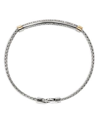 14K Yellow Gold & Sterling Silver JH Essentials Diamond Pav&eacute; Chain Bracelet