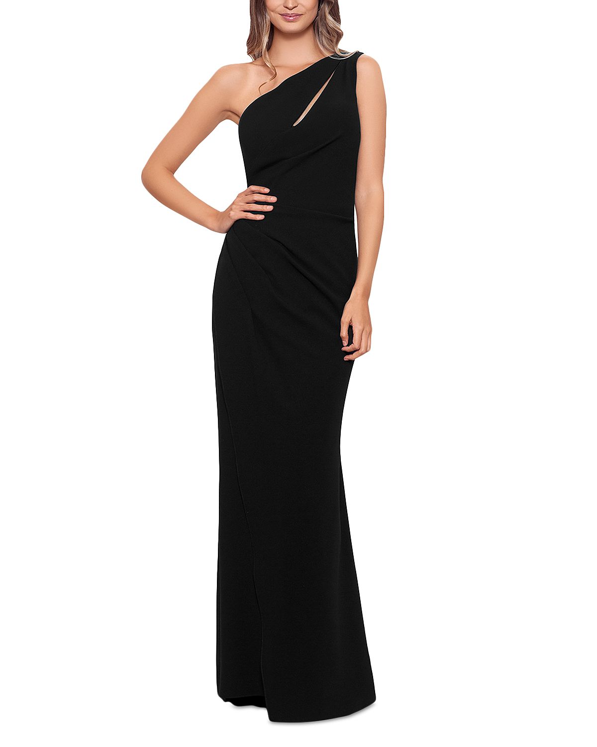 Aqua Cutout One Shoulder Gown - Exclusive