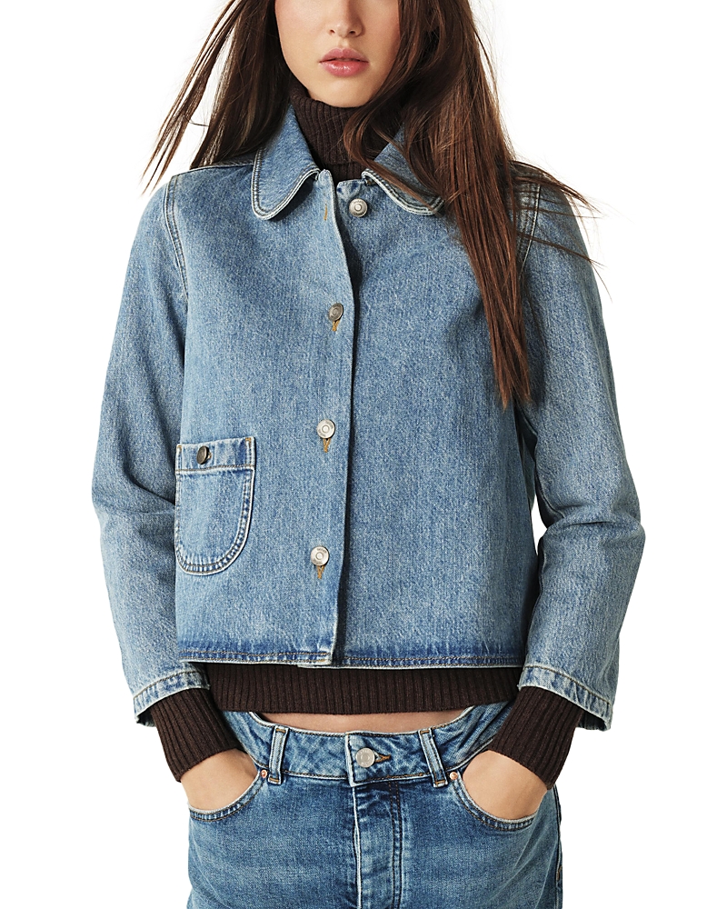 Ba&sh Bas & Sh Tiny Jacket In Blue Jeans