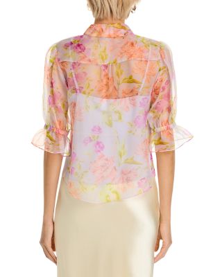 Midnight Tulips Fiona Silk Blouse