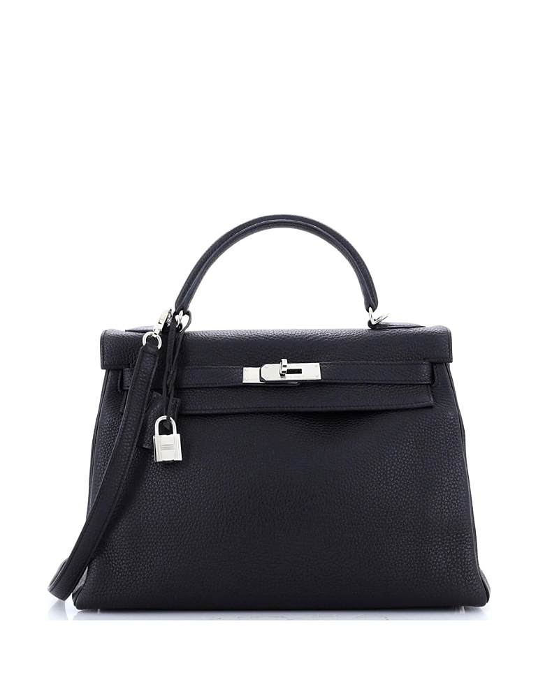Pre-owned Pre-owned Hermes Hermes Hermes Kelly 32 Handbag Black Togo With Palladium Hardware In Noir