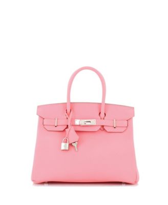 Pre-Owned Hermes Pre-Owned Hermes Birkin 30 Handbag Pink Epsom with Palladium Hardware