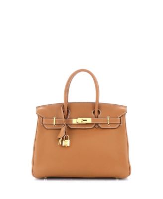 Pre-Owned HERMÈS - Pre-Owned HERMES Pre-Owned Hermes Birkin 30 Handbag Brown Clemence with Gold Hardware