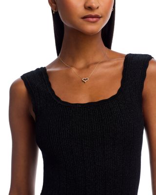 Diamond Open Heart Pendant Necklace in 14K Yellow Gold, 0.50 tcw