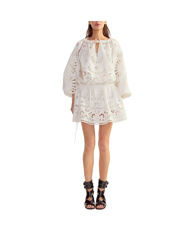 Shop Cynthia Rowley Eva Embroidered Dress In White