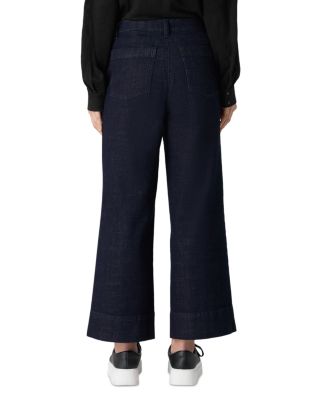 Cotton Stretch Denim Wide Leg Jeans