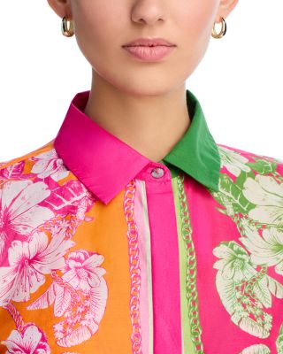 Floral Mixed Scarves Shirt