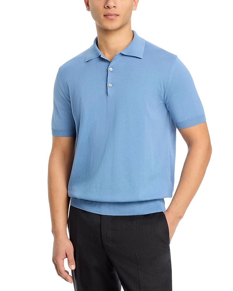 Canali Sea Island Cotton Knit Polo Shirt