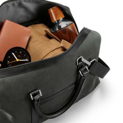 Compact Leather Weekender Bag