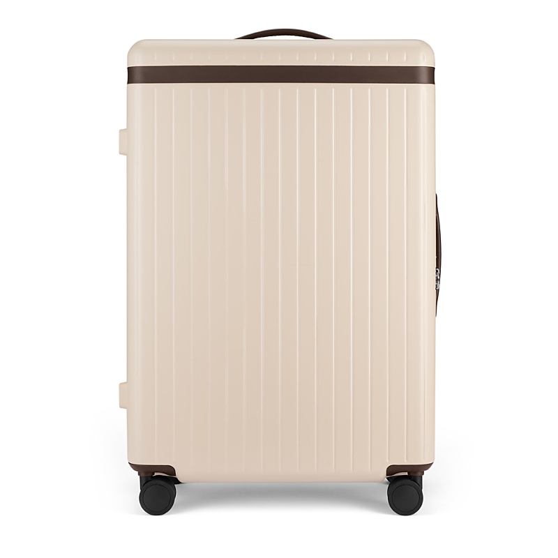 Carl Friedrik The Large Check In Zip Spinner Suitcase In Sand/chocolate