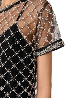 Embroidered Tulle Mini Dress