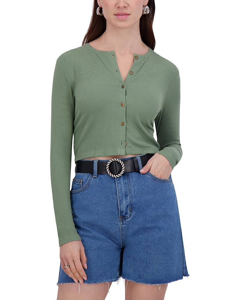 Point Classic Cardigan In Sage