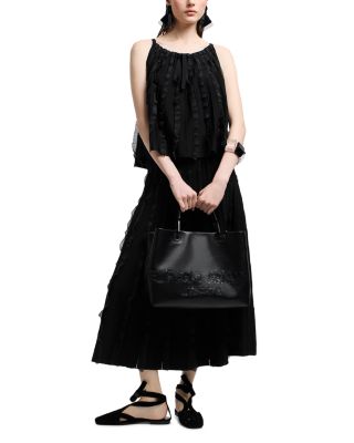 Sleeveless Tent Top with Vertical Ruffle Detail