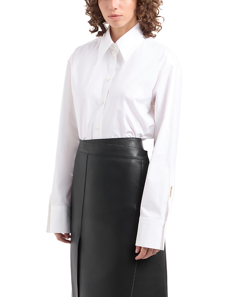 EMPORIO ARMANI COTTON POPLIN BUTTON DOWN SHIRT