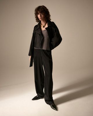 Fluid Pinstripe Trousers