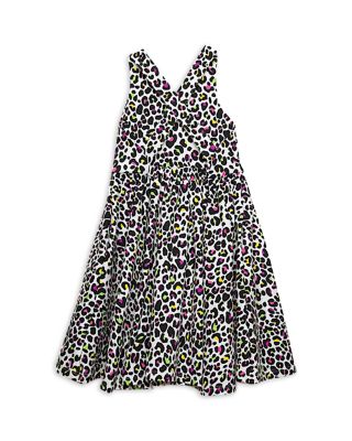 Girls' Cross Back Dress in Neon Leopard - Little Kid, Big Kid