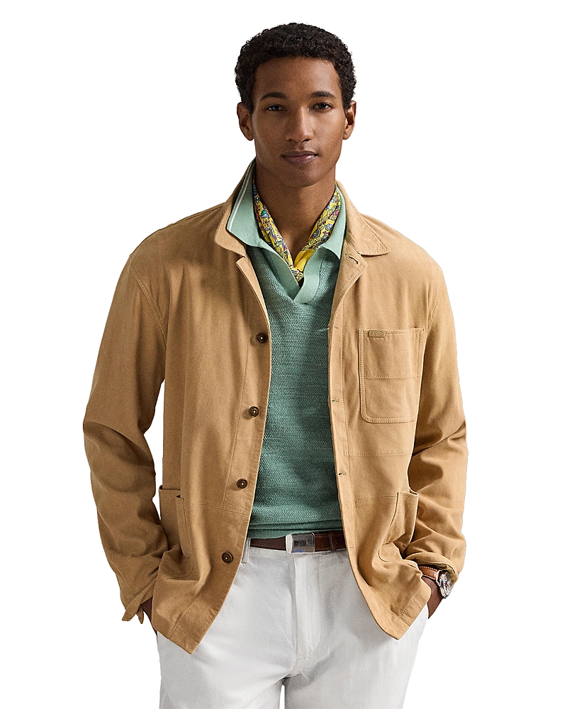 Polo Ralph Lauren Suede Utility Jacket In Berkshire Tan