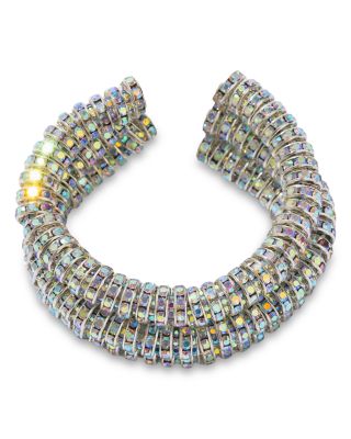Pearl Octopuss.y - Cleopatra Crystal Cuff Bracelet in Silver Plated