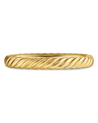 Sculpted Cable Bangle Bracelet in 18K Yellow Gold, 8mm